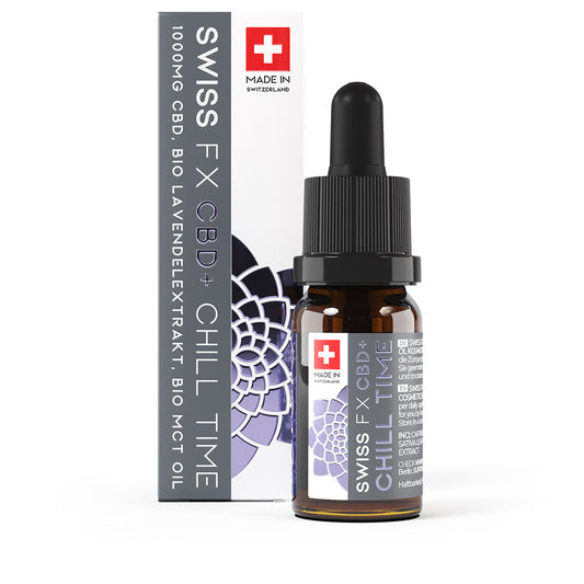 SWISS FX CHILL TIME
 (CBD Aislado 10%, extracto de lavanda, aceite de MCT)